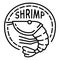 Boil shrimp icon, outline style