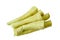 Boiled bamboo shoot peel out in salt water ingredient food on white background