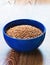 Boiled buckwheat in a bowl