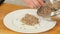 Boiled buckwheat on a white plate