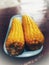 Boiled corn.  Sweet and delicious young corn.