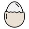 Boiled cracked egg icon color outline vector