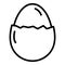 Boiled cracked egg icon, outline style