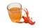 Boiled crayfish with a beer glass