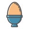 Boiled egg in eggcup filled outline icon