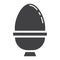Boiled egg in eggcup glyph icon, food and drink