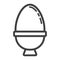 Boiled egg in eggcup line icon, food and drink