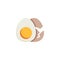 Boiled egg and shell flat icon