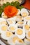 Boiled eggs dish buffet style