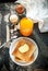 Boiled Eggs Orange Juice Toasts Butter Rustic