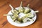 Boiled Globe Artichokes Quartered and Marinated with Olive Oil, Lemon Juice and Fresh Mint #1