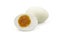 Boiled organic salted egg and a half on white isolated background with clipping path. Salted duck egg is popular Thai food,