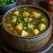 boiled potatoes in a clay bowl