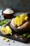 Boiled Potatoes in a peel in a bowl with spices, herbs, herbs. Lunch, the main side dish for dinner, with sour cream.