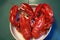 Boiled red lobsters