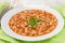 Boiled white beans in tomato sauce