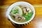 Boiled winter melon with duck soup on bowl