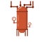 Boiler for heating water. Sanitary engineering. Cartoon flat illustration. Element of house, bath and toilet