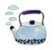 Boiling blue teapot with floral pattern