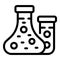 Boiling chemical flask icon outline vector. Lady tech expert