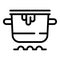 Boiling cream soup icon outline vector. Hot food