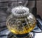 A boiling glass kettle or five o& x27;clock tea on the stoven