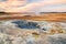 Boiling mudpots in Hverir geothermal area, Iceland