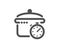 Boiling pan icon. Cooking timer sign. Food preparation. Vector