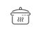 Boiling pan line icon. Cooking sign. Food preparation. Vector