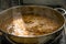 Boiling pot of Chraime, a traditional sephardic north African soup
