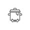 Boiling pot on fire outline icon