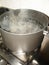 Boiling water in saucepan cooking recipe Sao Paulo Brazil