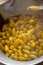 Boiling yellow silkworm cocoons by boiler to make silk thread
