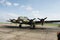 Boing B17 Flying Fortress, on military airfield runway