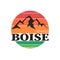 Boise City, Idaho, logo design. vector arts. Big logo with vintage letters with nice colored background