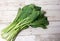 Bok choy on wooden floor, Bok choy or Chinese-cabbage on wooden board and wooden floor.Bok choy is the best leafy green vegetable