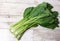 Bok choy on wooden floor, Bok choy or Chinese-cabbage on wooden board and wooden floor.Bok choy is the best leafy green vegetable