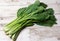 Bok choy on wooden floor, Bok choy or Chinese-cabbage on wooden board and wooden floor.Bok choy is the best leafy green vegetable