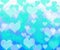 Bokeh blue hearts pattern