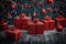 Bokeh brilliance Red gift boxes stand out on a festive background