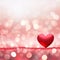 Bokeh Cascade: Valentine's Day Background Illuminated with Hearts