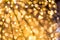 Bokeh defocused gold. Christmas background