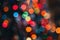 Bokeh. Defocused multi colored lights, christmas background abstract texture