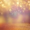 Bokeh lights background with mixed brown and yellow warm earthly colors