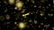 Bokeh lights backgrounds. Defocused golden led bulbs abstract background. 4K.