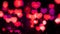 Bokeh valentine background with red magenta hearts. Valentines day. Beautiful magic glitter light, particles, sparkles. Luxury