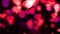 Bokeh valentine background with red magenta hearts. Valentines day. Beautiful magic glitter light, particles, sparkles. Luxury