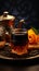 Bold and aromatic Arabian black coffee, a traditional brew of rich flavors