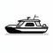 Bold Black And White Boat Icon: A Captivating Suburban Ennui Capturer