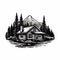 Bold Black And White Cabin Fever Graphic - Clean Vector Art